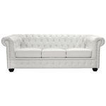 ΚΑΝΑΠΕΣ 3ΘΕΣΙΟΣ T.CHESTERFIELD HM3009.02 ΤΕΧΝΟΔΕΡΜΑ ΛΕΥΚΟ ΜΑΤ 208x90x73 εκ.