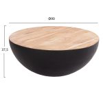 ΔΙΑΚΟΣΜΗΤΙΚΟ ΤΡΑΠΕΖΙ ΣΑΛΟΝΙΟΥ BOWL Φ90X37,5Yεκ. ΜΑΥΡΟ ΜΕ ΞΥΛΟ ΑΚΑΚΙΑΣ HM8717.21 - Image 2