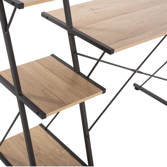 ΓΡΑΦΕΙΟ NOREX HM9317 ΜΕΤΑΛΛΙΚΟ ΜΑΥΡΟ ΜΕ MDF ΕΠΙΦΑΝΕΙΑ ΣΕ ΟΑΚ 116X48X89,5Υεκ. - Image 5