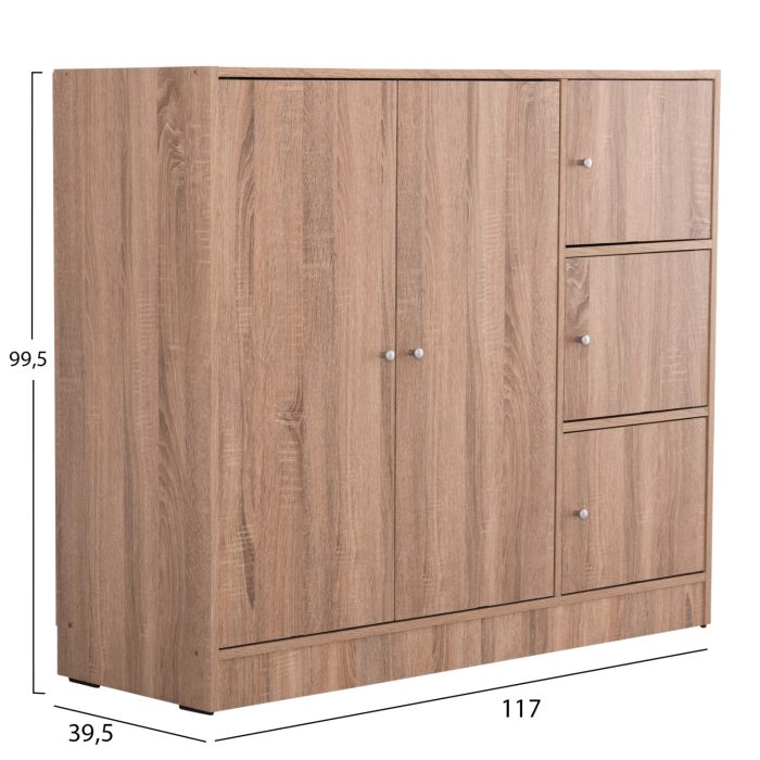 ΝΤΟΥΛΑΠΙ ΜΕ 4 ΑΠΟΘ.ΧΩΡΟΥΣ MATIN HM2480.02 SONAMA OAK ΜΕΛΑΜΙΝΗ 117x39,5x99,5Υεκ - Image 2
