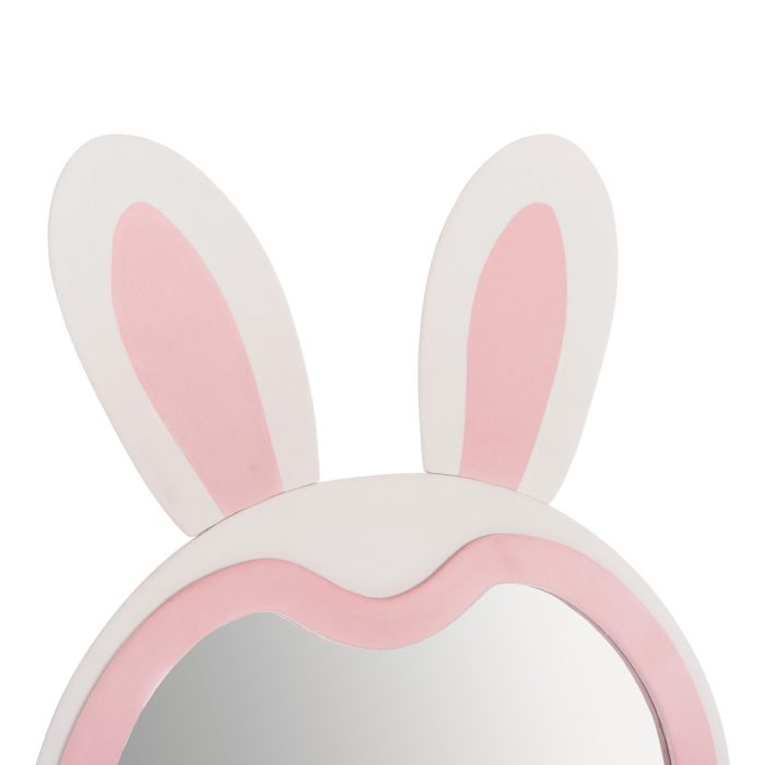 ΠΑΙΔΙΚΟΣ ΚΑΘΡΕΦΤΗΣ ΔΑΠΕΔΟΥ BUNNY HM4489.01 MDF ΡΟΖ & ΛΕΥΚΟ-ΜΑΥΡΟ STAND 80x162Υεκ. - Image 7