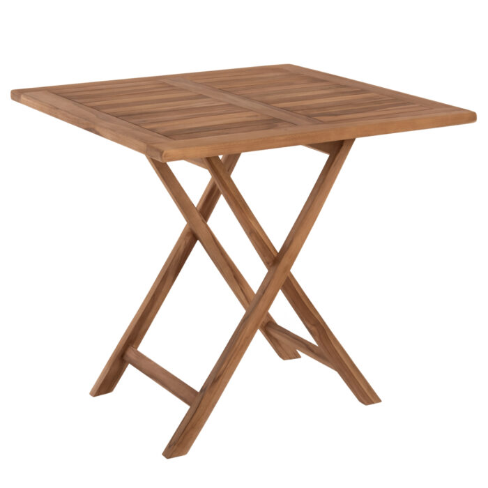 ΤΡΑΠΕΖΙ ΤΕΤΡΑΓΩΝΟ KENDALL ΠΤΥΣΣΟΜΕΝΟ HM9544 TEAK ΣΕ ΦΥΣΙΚΟ ΧΡΩΜΑ 80x80x75Yεκ. - Image 1