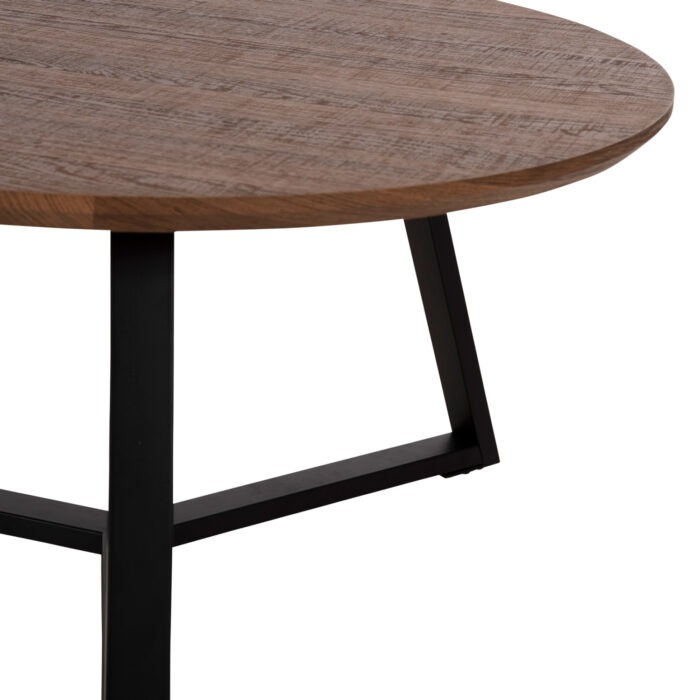ΤΡΑΠΕΖΙ ΣΑΛΟΝΙΟΥ ΣΤΡΟΓΓΥΛΟ ROCKET HM9586.04 MDF WALNUT-ΜΑΥΡΗ ΣΑΓΡΕ ΒΑΣΗ Φ80x42Υεκ. - Image 6