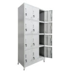 ΦΟΡΙΑΜΟΣ ΜΕΤΑΛΛΙΚΟΣ BEXLEY ΜΕ ΠΟΔΙΑ-12 ΝΤΟΥΛΑΠΙΑ HM21105.01 ΓΚΡΙ 90x40x195Υεκ.