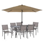 ΣΕΤ ΕΞΩΤ.ΧΩΡΟΥ 8ΤΜΧ BRUNO HM21109 ΤΡΑΠΕΖΙ & ΟΜΠΡΕΛΑ & 6 ΠΟΛΥΘΡΟΝΕΣ- ΓΚΡΙ