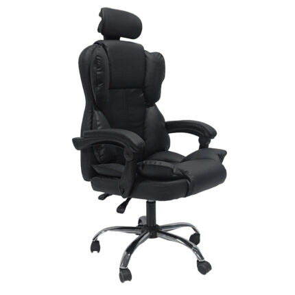 ΚΑΡΕΚΛΑ ΓΡΑΦΕΙΟΥ OCTAVIUS HM1202 ΜΑΥΡΟ PVC & NYLON-ΜΕΤΑΛ.ΧΡΩΜΙΟ ΒΑΣΗ 63x73x129Υεκ