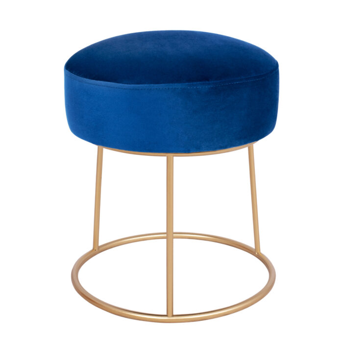 ΣΚΑΜΠΟ KARLO HM8411.08 ΜΠΛΕ ΒΕΛΟΥΔΟ ΜΕ ΧΡΥΣΗ ΒΑΣΗ Φ36x38Υ εκ. - Image 1