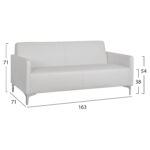 ΚΑΝΑΠΕΣ 3ΘΕΣΙΟΣ NELLIE HM3159.32 ΜΕ ΛΕΥΚΟ PU 163x71x71Υ εκ. - Image 2