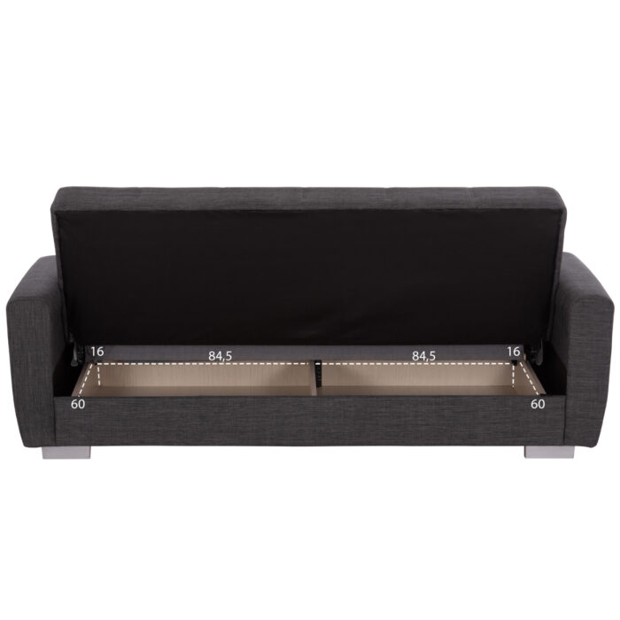 ΚΑΝΑΠΕΣ ΚΡΕΒΑΤΙ POLYA ΤΡΙΘΕΣΙΟΣ HM3240.03 ΓΚΡΙ 215x85x76Υ εκ. - Image 4