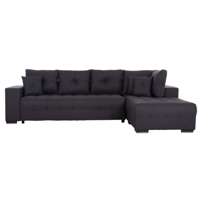 ΓΩΝΙΑΚΟΣ ΚΑΝΑΠΕΣ-ΚΡΕΒΑΤΙ ΜΕ ΑΠΟΘ.ΧΩΡΟ TRENDSTON HM3302.01R ΓΚΡΙ ΥΦΑΣΜΑ 298x177x95Υεκ - Image 4