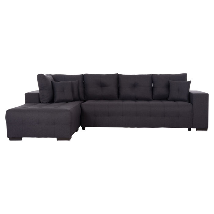 ΓΩΝΙΑΚΟΣ ΚΑΝΑΠΕΣ-ΚΡΕΒΑΤΙ ΜΕ ΑΠΟΘ.ΧΩΡΟ TRENDSTON HM3302.01L ΓΚΡΙ ΥΦΑΣΜΑ 298x177x95Υεκ - Image 4