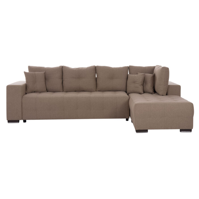 ΓΩΝΙΑΚΟΣ ΚΑΝΑΠΕΣ-ΚΡΕΒΑΤΙ ΜΕ ΑΠΟΘ.ΧΩΡΟ TRENDSTON HM3302.03R ΜΠΕΖ ΥΦΑΣΜΑ 298x177x95Υεκ - Image 4