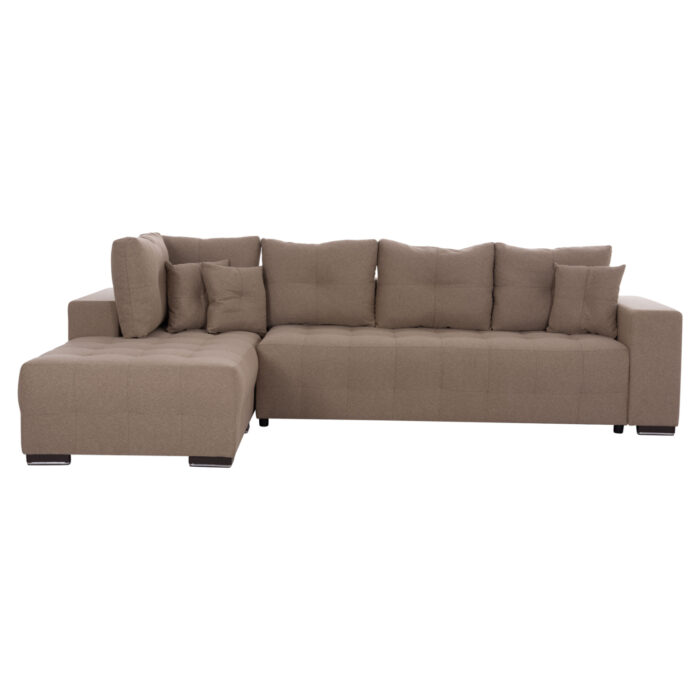 ΓΩΝΙΑΚΟΣ ΚΑΝΑΠΕΣ-ΚΡΕΒΑΤΙ ΜΕ ΑΠΟΘ.ΧΩΡΟ TRENDSTON HM3302.03L ΜΠΕΖ ΥΦΑΣΜΑ 298x177x95Υεκ - Image 4