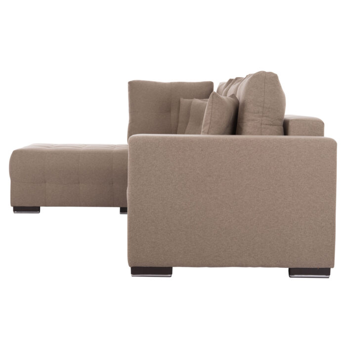 ΓΩΝΙΑΚΟΣ ΚΑΝΑΠΕΣ-ΚΡΕΒΑΤΙ ΜΕ ΑΠΟΘ.ΧΩΡΟ TRENDSTON HM3302.03L ΜΠΕΖ ΥΦΑΣΜΑ 298x177x95Υεκ - Image 5