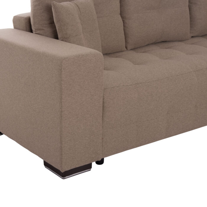 ΓΩΝΙΑΚΟΣ ΚΑΝΑΠΕΣ-ΚΡΕΒΑΤΙ ΜΕ ΑΠΟΘ.ΧΩΡΟ TRENDSTON HM3302.03R ΜΠΕΖ ΥΦΑΣΜΑ 298x177x95Υεκ - Image 8