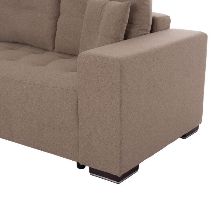 ΓΩΝΙΑΚΟΣ ΚΑΝΑΠΕΣ-ΚΡΕΒΑΤΙ ΜΕ ΑΠΟΘ.ΧΩΡΟ TRENDSTON HM3302.03L ΜΠΕΖ ΥΦΑΣΜΑ 298x177x95Υεκ - Image 8
