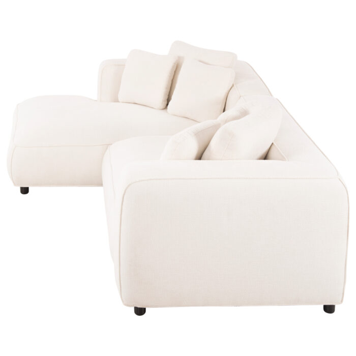 ΚΑΝΑΠΕΣ ΓΩΝΙΑ (ΑΡΙΣΤΕΡΗ) 3-ΘΕΣΙΟΣ GRACE HM3280.02L ΛΕΥΚΟ ΥΦΑΣΜΑ 252x160x70-90Υεκ - Image 4