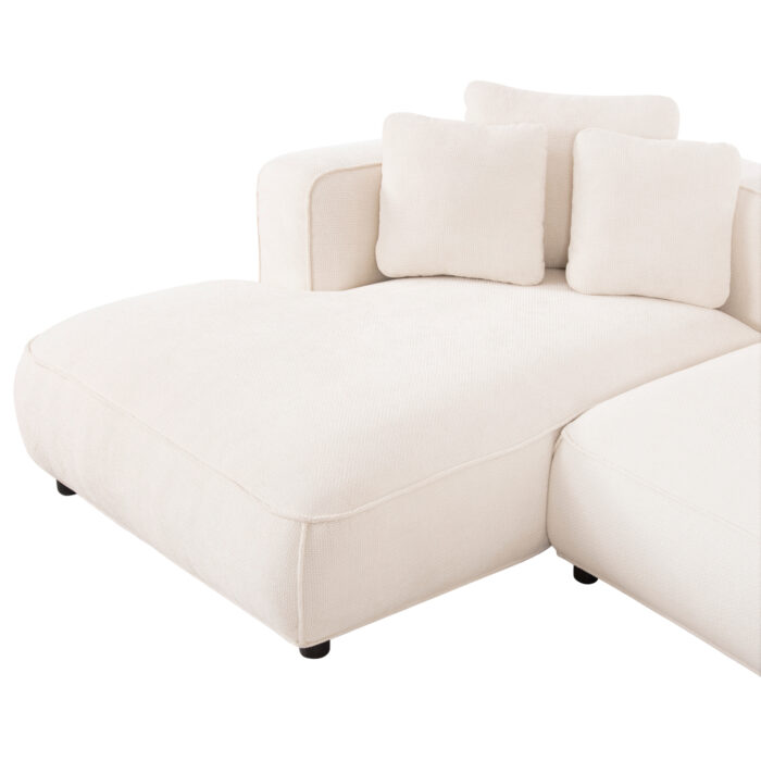 ΚΑΝΑΠΕΣ ΓΩΝΙΑ (ΑΡΙΣΤΕΡΗ) 3-ΘΕΣΙΟΣ GRACE HM3280.02L ΛΕΥΚΟ ΥΦΑΣΜΑ 252x160x70-90Υεκ - Image 6