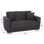ΚΑΝΑΠΕΣ ΚΡΕΒΑΤΙ POLYA ΔΙΘΕΣΙΟΣ ΓΚΡΙ HM3241.03 153x87x77Υεκ. - Image 2