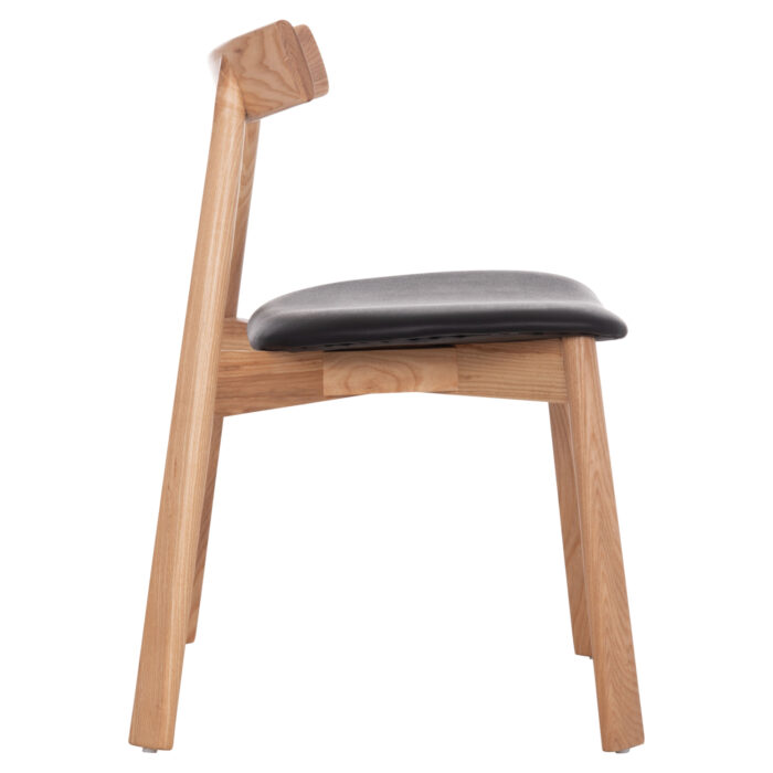 KΑΡΕΚΛΑ ΤΡΑΠΕΖΑΡΙΑΣ SEKAN HM18245.04 RUBBERWOOD-ΜΑΥΡΟ PU 60x54x72Υεκ - Image 4