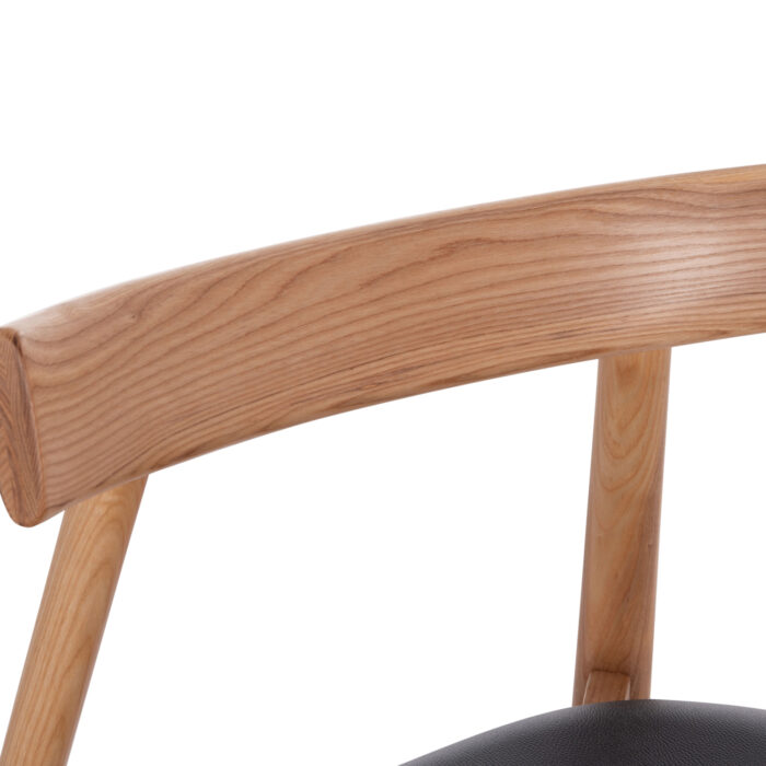 KΑΡΕΚΛΑ ΤΡΑΠΕΖΑΡΙΑΣ SEKAN HM18245.04 RUBBERWOOD-ΜΑΥΡΟ PU 60x54x72Υεκ - Image 7