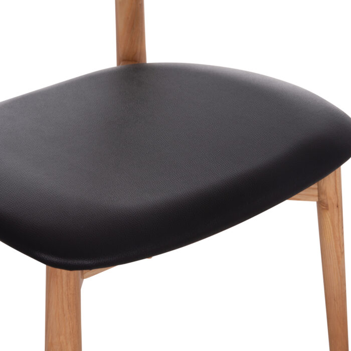 KΑΡΕΚΛΑ ΤΡΑΠΕΖΑΡΙΑΣ SEKAN HM18245.04 RUBBERWOOD-ΜΑΥΡΟ PU 60x54x72Υεκ - Image 8