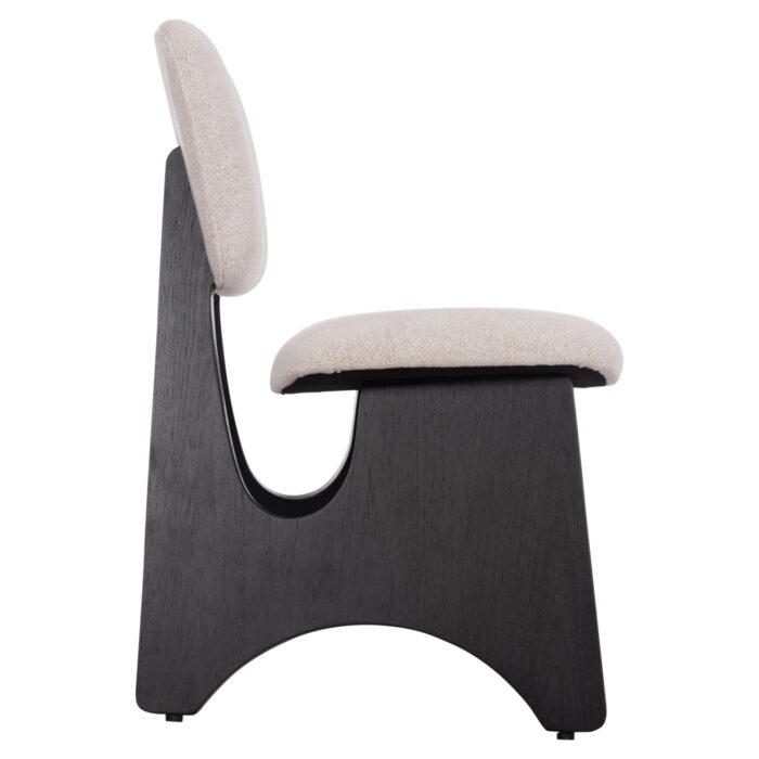 ΚΑΡΕΚΛΑ ΤΡΑΠΕΖΑΡΙΑΣ BELLISI HM18248.02 ΕΚΡΟΥ ΥΦΑΣΜΑ-PLYWOOD ΣΕ ΜΑΥΡΟ 53x56x78Υεκ. - Image 4