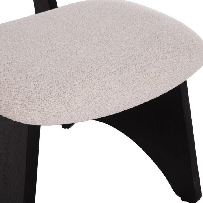 ΚΑΡΕΚΛΑ ΤΡΑΠΕΖΑΡΙΑΣ BELLISI HM18248.02 ΕΚΡΟΥ ΥΦΑΣΜΑ-PLYWOOD ΣΕ ΜΑΥΡΟ 53x56x78Υεκ. - Image 8