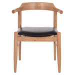 ΠΟΛΥΘΡΟΝΑ CERSEI HM9946.01 RUBBERWOOD ΣΕ LIGHT OAK & PU ΣΕ ΜΑΥΡΟ 57x53x72Υεκ - Image 3
