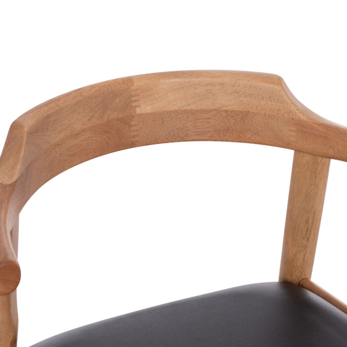 ΠΟΛΥΘΡΟΝΑ CERSEI HM9946.01 RUBBERWOOD ΣΕ LIGHT OAK & PU ΣΕ ΜΑΥΡΟ 57x53x72Υεκ - Image 7