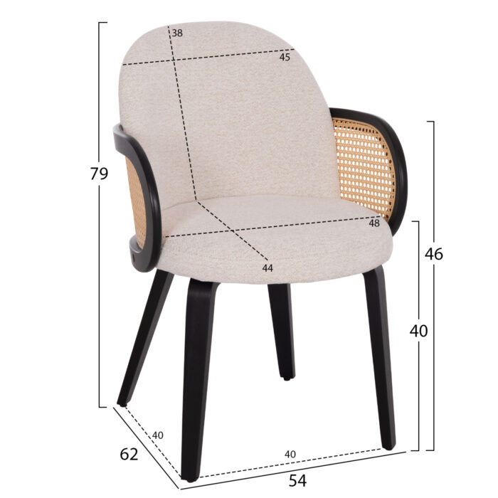 ΠΟΛΥΘΡΟΝΑ ΤΡΑΠΕΖΑΡΙΑΣ BECKER HM18246.02 PLYWOOD ΜΑΥΡΟ--ΕΚΡΟΥ ΥΦΑΣΜΑ 54x62x79Υεκ. - Image 2