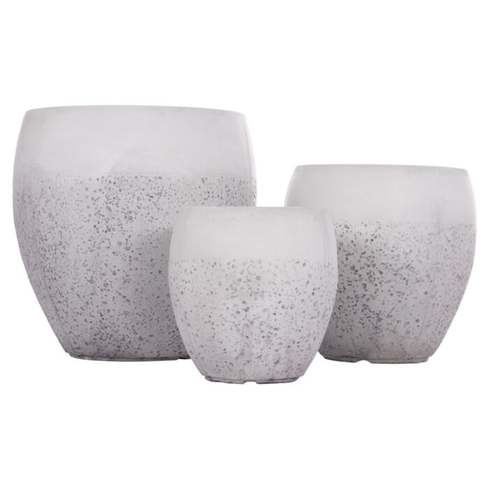 ΣΕΤ 3ΤΜΧ ΓΛΑΣΤΡΕΣ ΣΕΙΡΑ GARDENER HM4718 FIBERCLAY ΛΕΥΚΟ Φ55x54Υεκ - Image 2