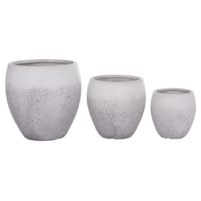 ΣΕΤ 3ΤΜΧ ΓΛΑΣΤΡΕΣ ΣΕΙΡΑ GARDENER HM4718 FIBERCLAY ΛΕΥΚΟ Φ55x54Υεκ - Image 6