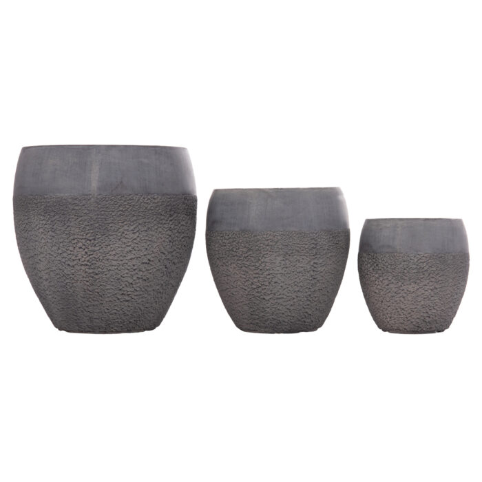 ΣΕΤ 3ΤΜΧ ΓΛΑΣΤΡΕΣ ΣΕΙΡΑ GARDENER HM4725 FIBERCLAY-ΣΕ ΣΚΟΥΡΟ CEMENT ΧΡΩΜΑ Φ55x54Υεκ - Image 6