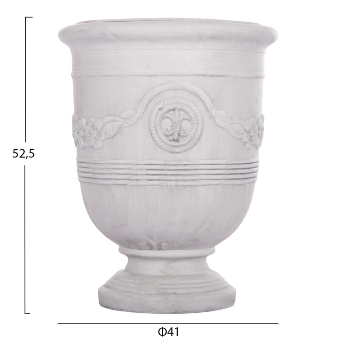 ΣΕΤ 3ΤΜΧ ΓΛΑΣΤΡΕΣ ΜΕ ΑΝΑΓΛΥΦΟ GARDENER HM4729 FIBERCLAY-ΣΕ ΥΠΟΛΕΥΚΟ Φ58x72.5Υεκ - Image 3