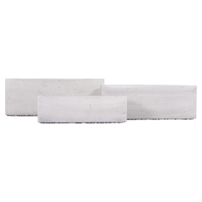 ΣΕΤ 3ΤΜΧ ΓΛΑΣΤΡΕΣ ΟΡΘΟΓΩΝΙΕΣ GARDENER HM4723 FIBERCLAY ΓΚΡΙ CEMENT 81x30x30Υεκ. - Image 2