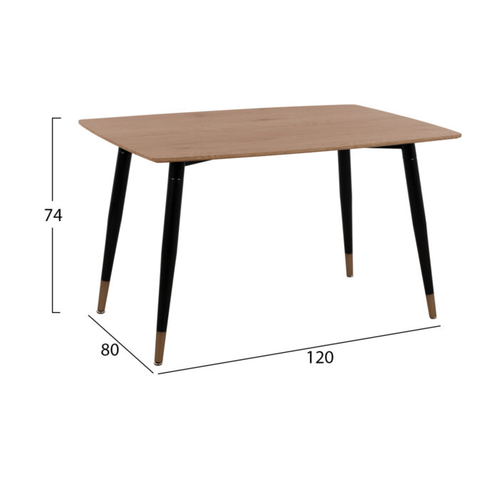 ΣΕΤ ΤΡΑΠΕΖΑΡΙΑΣ 5ΤΜΧ ALIZA HM11196.03 MDF TOP-ΒΕΛΟΥΔΟ ΚΥΠΑΡΙΣΣΙ & ΜΕΤΑΛΛΟ ΜΑΥΡΟ - Image 2