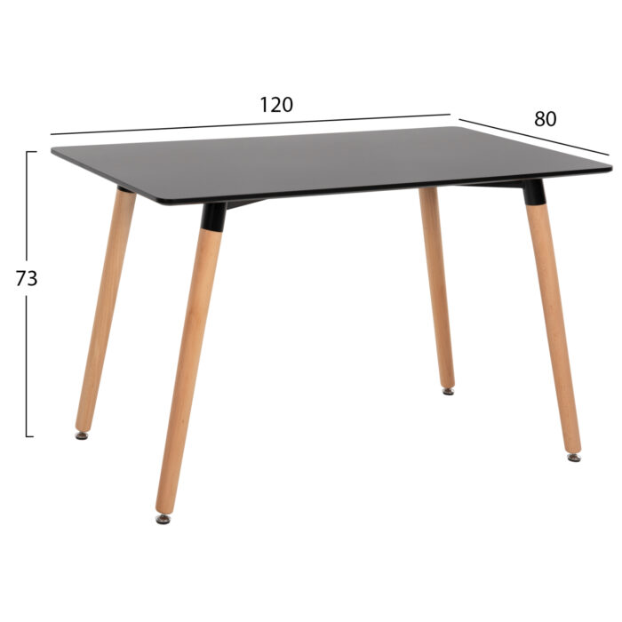 ΣΕΤ ΤΡΑΠΕΖΑΡΙΑΣ 5ΤΜΧ MINARDO HM21179 MDF TOP ΣΕ ΜΑΥΡΟ--ΣΚΟΥΡΟ ΓΚΡΙ ΥΦΑΣΜΑ - Image 2