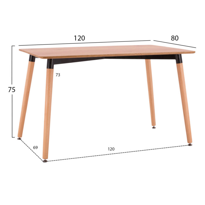 ΣΕΤ ΤΡΑΠΕΖΑΡΙΑΣ 5ΤΜΧ VANESSA HM21181 MDF TOP ΣΕ ΦΥΣΙΚΟ-ΣΚΕΛΕΤΟΣ ΣΕ ΦΥΣΙΚΟ - Image 2