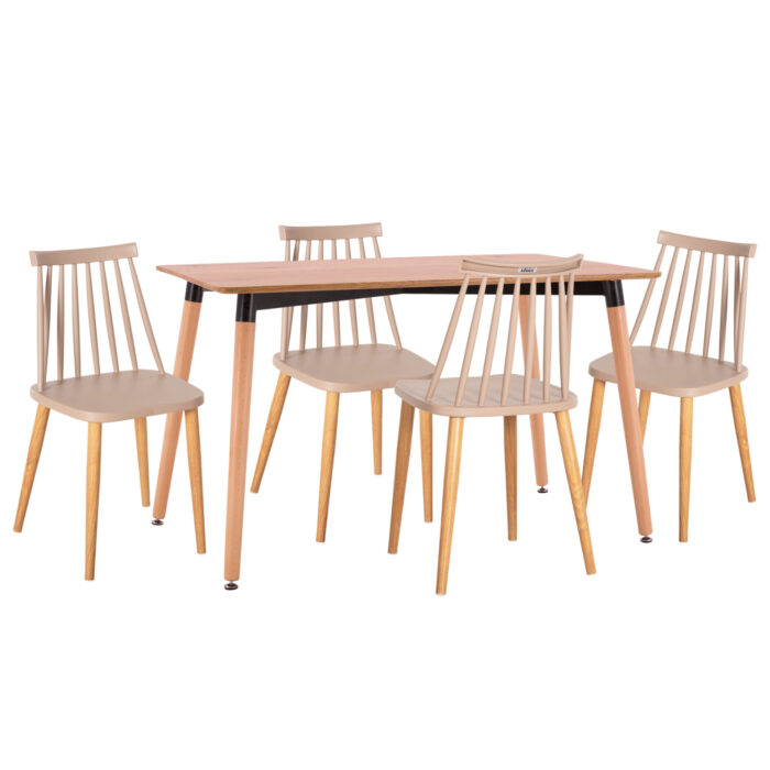 ΣΕΤ ΤΡΑΠΕΖΑΡΙΑΣ 5ΤΜΧ VANESSA HM21181 MDF TOP ΣΕ ΦΥΣΙΚΟ-ΣΚΕΛΕΤΟΣ ΣΕ ΦΥΣΙΚΟ - Image 1