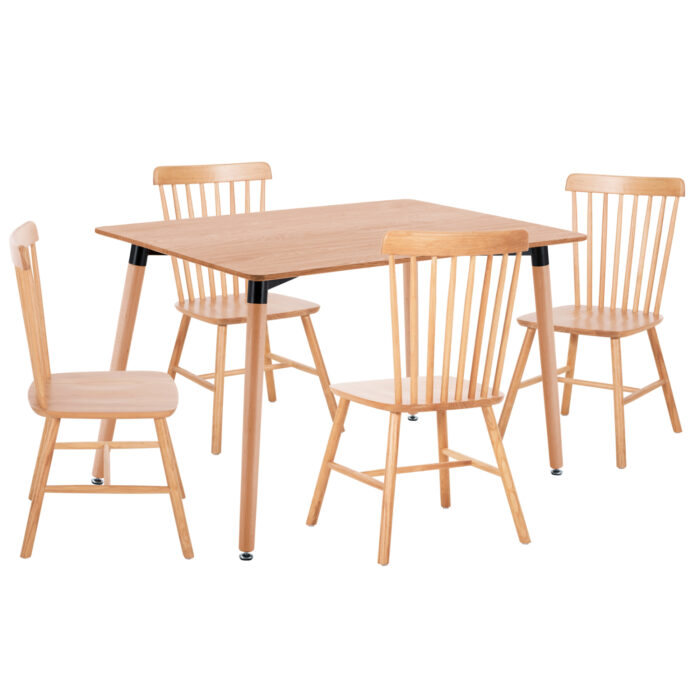 ΣΕΤ ΤΡΑΠΕΖΑΡΙΑΣ 5ΤΜΧ LUCIEN HM21183 MDF TOP & ΞΥΛΟ ΟΞΙΑΣ ΣΕ ΦΥΣΙΚΟ ΧΡΩΜΑ - Image 1