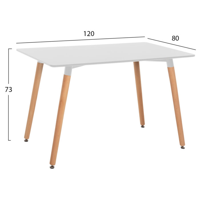 ΣΕΤ ΤΡΑΠΕΖΑΡΙΑΣ 5ΤΜΧ VEGAS HM21184 MDF TOP ΣΕ ΛΕΥΚΟ--ΠΟΔΙΑ ΟΞΙΑΣ - Image 2