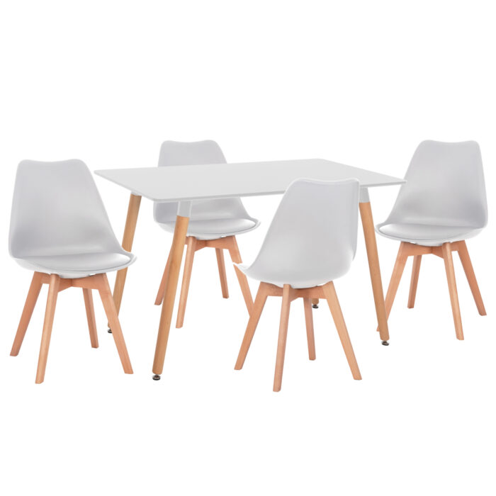 ΣΕΤ ΤΡΑΠΕΖΑΡΙΑΣ 5ΤΜΧ VEGAS HM21184 MDF TOP ΣΕ ΛΕΥΚΟ--ΠΟΔΙΑ ΟΞΙΑΣ - Image 1