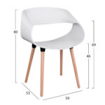ΣΕΤ ΤΡΑΠΕΖΑΡΙΑΣ 5ΤΜΧ MAGGIE HM21186 MDF TOP & ΠΟΛΥΠΡΟΠΥΛΕΝΙΟ ΣΕ ΛΕΥΚΟ ΧΡΩΜΑ - Image 3