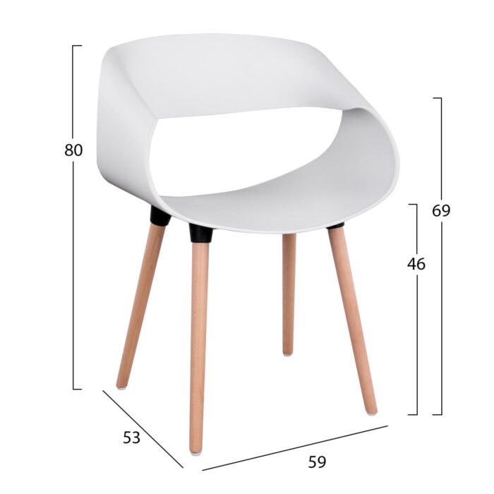 ΣΕΤ ΤΡΑΠΕΖΑΡΙΑΣ 5ΤΜΧ MAGGIE HM21186 MDF TOP & ΠΟΛΥΠΡΟΠΥΛΕΝΙΟ ΣΕ ΛΕΥΚΟ ΧΡΩΜΑ - Image 3