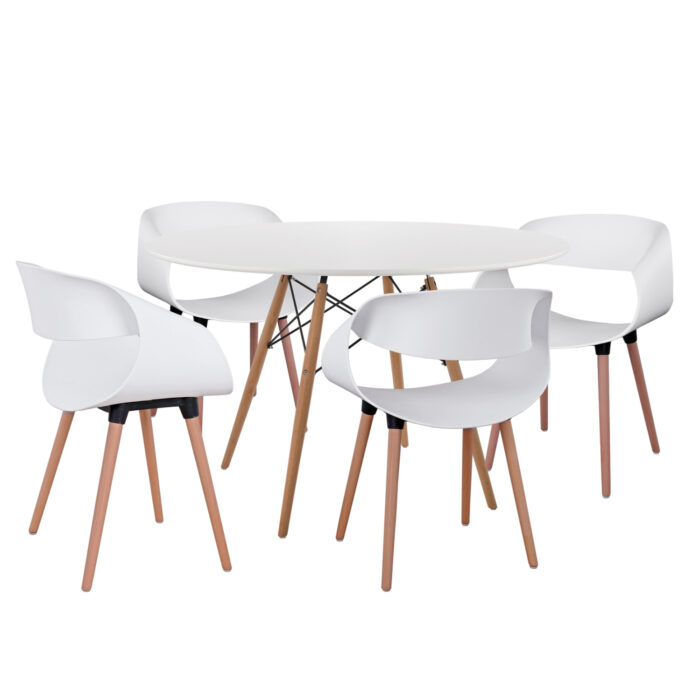 ΣΕΤ ΤΡΑΠΕΖΑΡΙΑΣ 5ΤΜΧ MAGGIE HM21186 MDF TOP & ΠΟΛΥΠΡΟΠΥΛΕΝΙΟ ΣΕ ΛΕΥΚΟ ΧΡΩΜΑ - Image 1