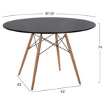 ΣΕΤ ΤΡΑΠΕΖΑΡΙΑΣ 5ΤΜΧ MAGGIE HM21187 MDF TOP & ΠΟΛΥΠΡΟΠΥΛΕΝΙΟ ΣΕ ΜΑΥΡΟ ΧΡΩΜΑ - Image 2