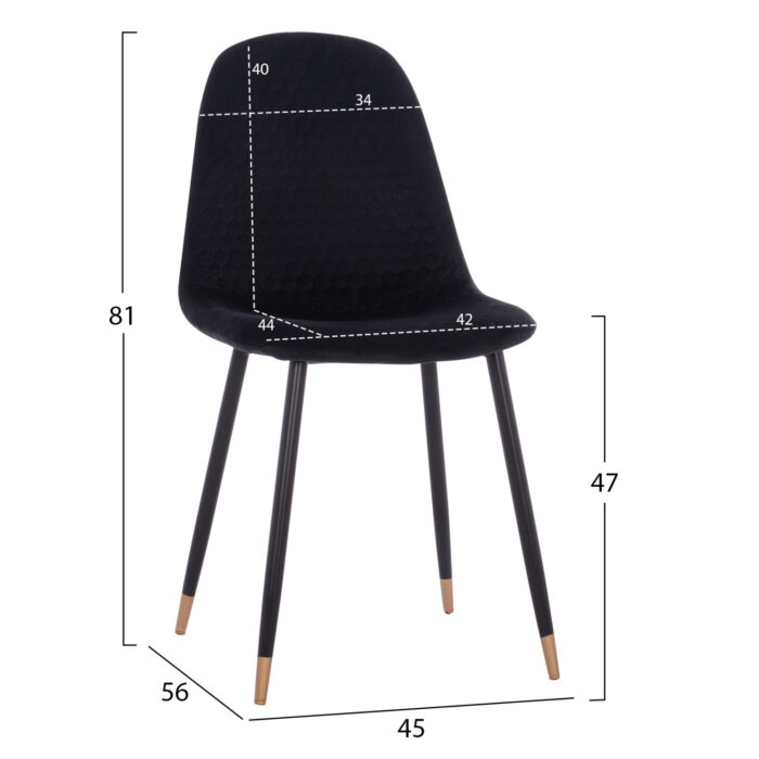 ΣΕΤ ΤΡΑΠΕΖΑΡΙΑΣ 5ΤΜΧ BROLIN HM21191 MDF TOP-ΜΕΤΑΛΛΙΚΑ ΠΟΔΙΑ-ΒΕΛΟΥΔΟ--ΜΑΥΡΟ - Image 3