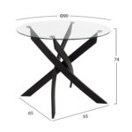 ΣΕΤ ΤΡΑΠΕΖΑΡΙΑΣ 5ΤΜΧ LADY HM21199.01 ΓΥΑΛΙ--ΜΕΤΑΛΛΟ ΣΕ ΜΑΥΡΟ & ΒΕΛΟΥΔΟ ΓΚΡΙ - Image 2