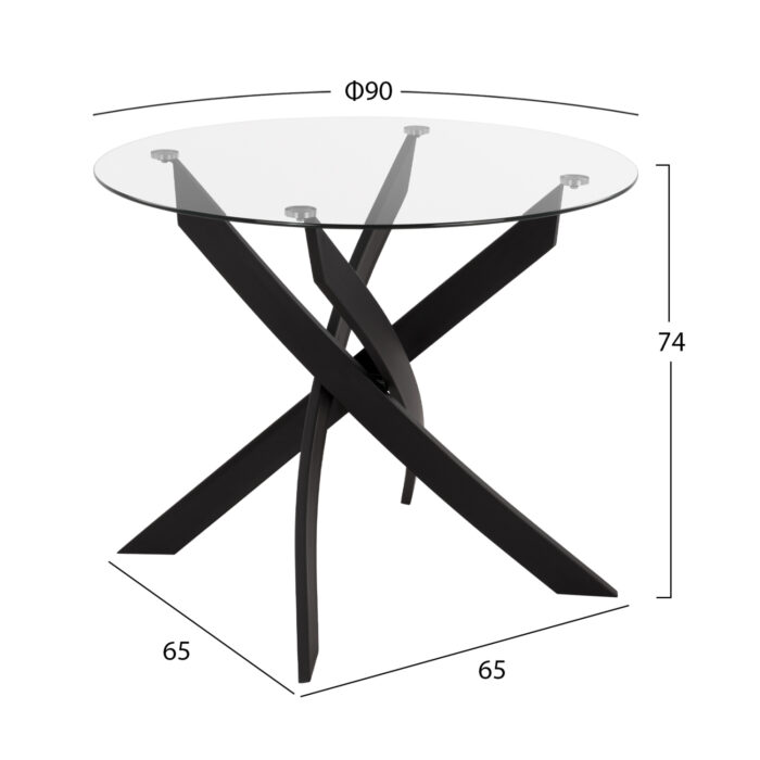 ΣΕΤ ΤΡΑΠΕΖΑΡΙΑΣ 5ΤΜΧ LADY HM21199.01 ΓΥΑΛΙ--ΜΕΤΑΛΛΟ ΣΕ ΜΑΥΡΟ & ΒΕΛΟΥΔΟ ΓΚΡΙ - Image 2